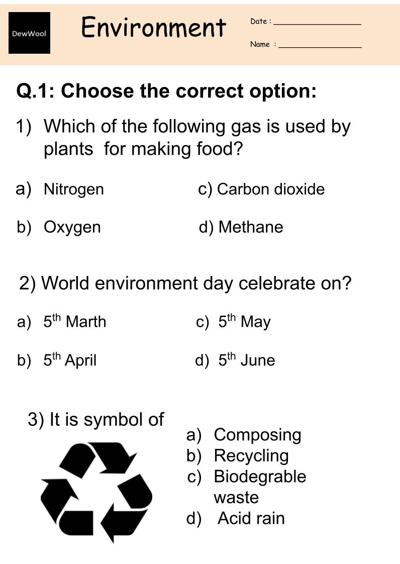 Environment Worksheet - DewWool